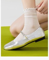 Nouvelles chaussettes en dentelle blanches style ballet pour femme 2026, chaussettes en soie de mûrier, chaussettes fines mi-mollet pour femme, idéales pour l'été