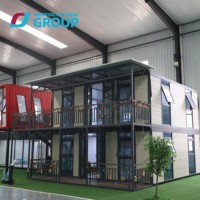 Maisons préfabriquées de luxe à double porte, 3 chambres, portables et pliables, pour habitation, conteneurs extensibles