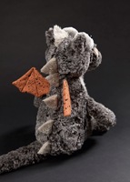 Jouet en peluche dragon mignon - Peluche douce et moelleuse en forme de dragon gris pour enfants, cadeau, décoration de la maison