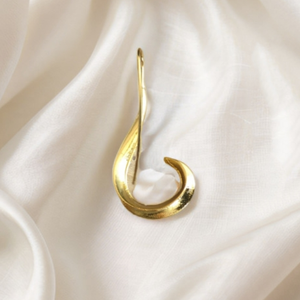 Pendientes minimalistas de acero inoxidable de latón Pendientes de aros grandes de remolino de oro <span class=keywords><strong>Fulani</strong></span> 18K - Product Image 6