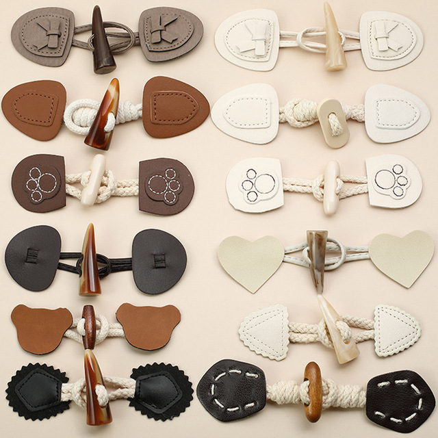 Wholesale 14 Designs Leather Accessories Buckle Metal Pair Buckle Ladies Winter Overcoat Suit Decorative Buttons