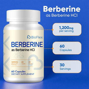 OEM Marque Privée 1200mg Extrait de Berbérine HCL Capsules Vente en Gros Complément Alimentaire Biologique Végétalien pour Adultes Hommes et Femmes - Product Image 2