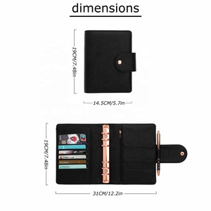 Agenda Finanziaria A6 da Donna Yihe in Pelle Morbida Goffrata a 10 Colori con Anelli e Portafoglio Oro Rosa per Ufficio - Product Image 4