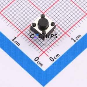 1TS005A-2600-5001 Tactile Switch Through hole-4P,6x6mm Switch Single Pole Single Throw Round Button 2.6N Through Hole - Product Image 1
