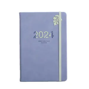 Pu Organisator/Planner Dagboek Kalender Pu Notebook China Fabriek 2024 Promotionele Lederen Offsetdruk Maatwerk 4 Kleuren
