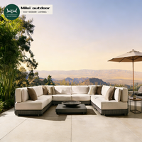 Canapé d'extérieur moderne et simple en aluminium, mobilier de jardin en métal de luxe, ensemble de canapés pour patio, cour, villa, hôtel