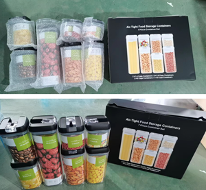 Ensemble <span class=keywords><strong>de</strong></span> récipients hermétiques pour le stockage des aliments Étiquettes <span class=keywords><strong>de</strong></span> cuisine en plastique transparent Boîte vide Ensemble <span class=keywords><strong>de</strong></span> stockage des aliments étanche <span class=keywords><strong>Organisation</strong></span> du garde-manger - Product Image 2
