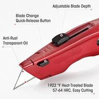 Premium All-Metal Heavy Duty Box Cutter Outil de couteau utilitaire Changement rapide Lames de rasoir supplémentaires DIY OEM Personnalisation prise en charge en Chine