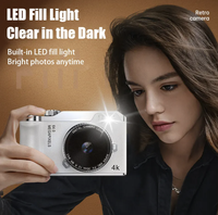 Appareil photo numérique portable avec flash LED, 48MP, 1080P, zoom 16X, autofocus, écran 2,4 pouces, appareil photo compact pour voyages et vlogs