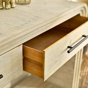 Mesa Consola de Madera de Estilo Nórdico INNOVA, Ecológica y Fácil de Montar, con Estante y Cajón de Almacenamiento para Sala de Estar o Uso en Hoteles - Product Image 5