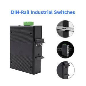 Convertitore di Media Industriale Ridondante 1 SFP + 4 Porte Gigabit Doppio Ingresso 9-57VDC Montaggio su Guida DIN -40~75 ° C per collegamenti a crittografia critica - Product Image 4