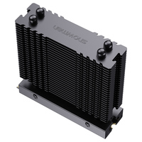Pendingin SSD M.2 SNOWMAN MS2 PRO 2280, 2 Heat Pipe, Kipas 7010, Heatsink Aluminium Hitam untuk PC Gaming Desktop