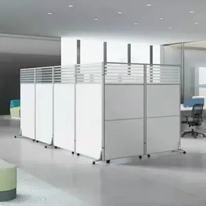 China-Fabrik Holz-Büro-Teiler Doppelglas-File-Wand Arbeitsplatz-Schreibtisch-Set MDF Aluminium Heim Wohnzimmer Bildschirm Kunstauflage