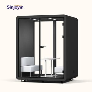 Cabina Ufficio Mobile per 4 Persone, Pod per Riunioni Interne Insonorizzato, Ufficio Prefabbricato Portatile - Product Image 2