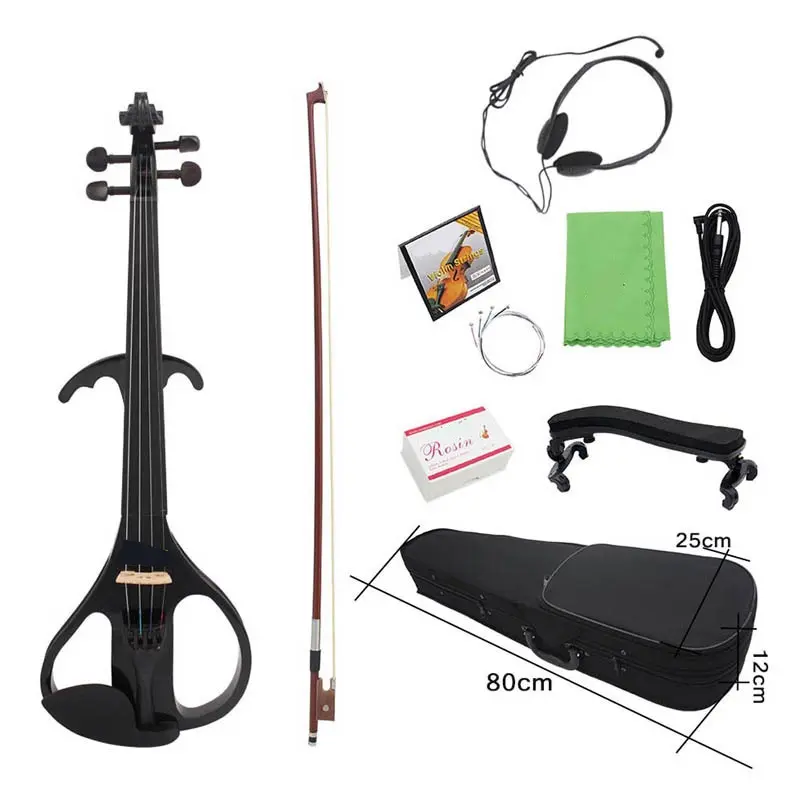 Produttore commercio all'ingrosso di alta qualità 4/4 nero maple elettroacustica violino strumento musicale