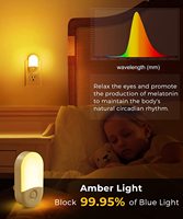 Veilleuses LOHAS Soft Amber 2000K, mini, avec capteur crépusculaire, à intensité variable, 0,6W, modernes, adaptées aux enfants, pour le sommeil des enfants