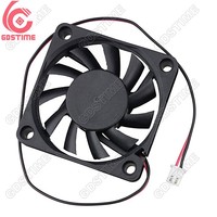Ventilateur axial Gdstime GDA6010 60x60x10mm à roulement à billes DC 5V/12V/24V pour refroidissement de boîtier d'ordinateur avec dissipateur thermique en plastique pour impression 3D