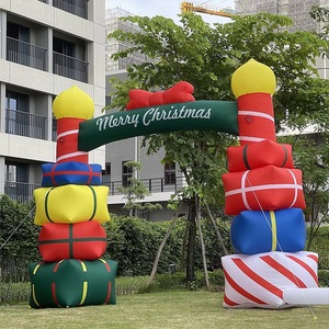 Noel dev şişme kemer 13.7ft X 10.3ft açık havaya uçurmak reklam Yard çim parti dekorasyon şişme kemer
