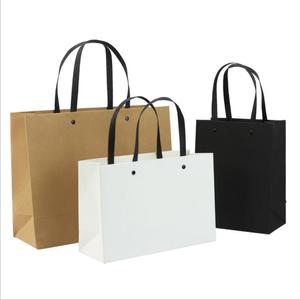paper gift bag clothing shopping kraft packaging black cardboard advertising handbag printing LOGO custom made paper bags