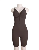 Bodysuit tanpa lengan, tanpa jahitan, pelangsing, kompresi, pembentuk tubuh, pakaian pembentuk tubuh untuk wanita