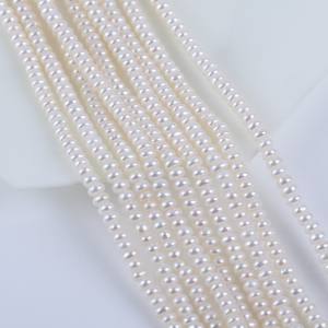 Perles d'eau douce naturelles recyclées de Zhuji, 3-4 mm, en vrac, semi-finies, pour collier DIY, accessoires avec trou central - Product Image 1