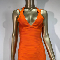 Nouvelle Robe Longue Décontractée Orange Été 2026 pour Femme, Dos Nu, Col en V, Bretelles Fines, Coupe Ajustée, Style A-Line Simple, Idéale pour les Fêtes