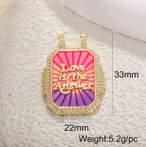 甘露复古镀金可爱珐琅锆石太阳彩虹眼睛塔罗牌油画吊坠铜饰品护身符 - Product Image 5