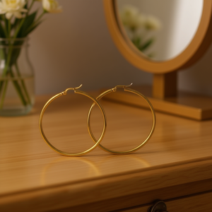 Orecchini a cerchio Ilan 35mm color oro 6 pezzi - Product Image 2