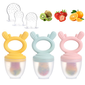 ซิลิโคนป้อนผลไม้สำหรับเด็ก รูปทรงน้ำเต้า ไหลช้า 0-6 เดือน สีเหลือง - Product Image 1