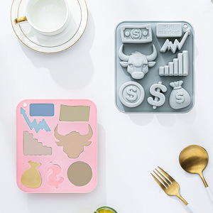 Moule en silicone réutilisable de qualité alimentaire sur le thème du marché boursier, mignon, magnétique, pour chocolat, bonbons et glaçons DIY - Product Image 2