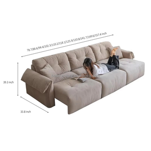 고양이 스크래치 패브릭, 크림 스타일, 현대적인 거실, 높은 등받이, 깊은 좌석, 기능적이고 확장 가능한 전기 소파 - Product Image 6