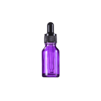 Botol Minyak Esensial Ungu Berlapis Embun Beku dengan Tutup Kayu Bambu, Botol Penetes, Kemasan Kosmetik, Botol Kaca Sampel Kecil