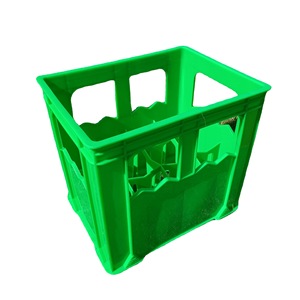 Plastic Beer <b>Crate</b> 12 Bottle Green <b>Stackable</b> Universal Soda <b>Crate</b> HDPE One Time Injection Molding - Product Image 1