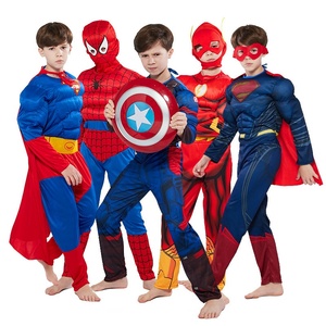 Costumes d'Halloween XJ pour garçons, costumes de super-héros en coton pour enfants, Iron Man, Spider-Man, Optimus Prime, costumes musclés - Product Image 3