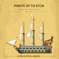 Modèle de bateau de croisière éducatif pour enfants, bloc de construction, grand bateau à voile, kit de modèle en plastique, bateau pirate, cadeau compatible