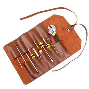 Big Portable Leather Workshop Storage Woodworking <b>Tools</b> Organizer Durable Shockproof Anti-Dust <b>Roll</b> Bag Custom Logo Easy Carry - Product Image 1