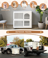 Cage pour chien multifonctionnelle sur roulettes, meuble de rangement pour animaux de compagnie d'intérieur avec plateau supérieur et plateau inférieur, vente en gros, OEM
