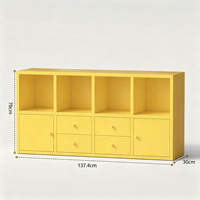 Armoire modulaire en grille métallique ; Unité de rangement en cubes d'acier coloré ; Meuble de présentation pour salon