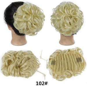 <span class=keywords><strong>Chignon</strong></span> de mariée désordonné, pièce à cheveux, lot de 5 pièces, base en latex, queue de cheval à cordon, extension de cheveux, volume naturel pour les grosses boucles - Product Image 2