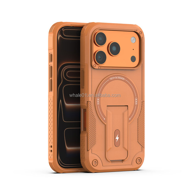 Heavy Duty Armor Design Shockproof Phone Case with Magnetic Stand for 17 Series PC Material Full Protection Cover