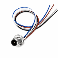 Connecteur M12 à code A mâle pour montage sur panneau PCB, 4, 5, 8 broches, laiton plaqué or, étanche IP67, prise de capteur industrielle, OEM ODM
