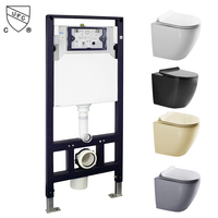 WC suspendu en céramique et porcelaine, sans réservoir, sans bride, avec siphon en P, pour villa et hôtel, vente en gros