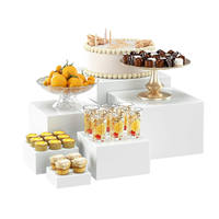 Présentoirs de Buffet Rectangulaires Personnalisés en Acrylique Transparent Blanc pour Aliments – Supports de Présentation Gastronomique