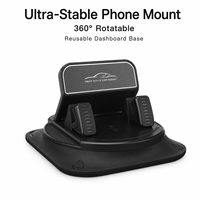 Support de téléphone pour voiture antidérapant, fixation tableau de bord, verrouillage automatique, support de navigation pour console centrale, rotatif à 360°, hauteur réglable, commande à une touche