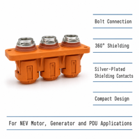 Conector de Plástico de Tres Núcleos de Alta Tensión 1000VDC 300A para Sistemas de Energía NEV IP68 IP6K9K Tres Núcleos PA66 LV216-2