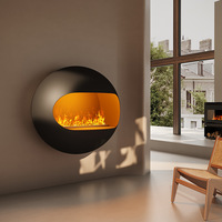 Cheminée électrique murale à flamme décorative en métal personnalisée luminosité réglable économie d'énergie pour une utilisation domestique dans les hôtels
