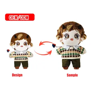 Bambola personalizzata da 20cm di peluche fatta a mano basata sul Design dell'artista per personaggi e figure di gioco