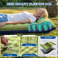 Matelas de camping auto-gonflant ultra-épais 5,5 pouces avec pompe à pied intégrée, léger, design ergonomique, imperméable, compact, en nylon