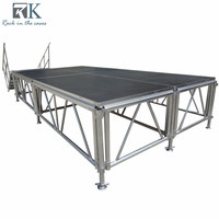 Scène de concert portable, plateforme modulaire détachable en aluminium, podium pour événements de mariage