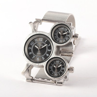 Montre à quartz pour homme Y2K vintage rétro, bracelet en maille acrylique, cadran à aiguilles de 50 mm, épaisseur de 10 mm, plusieurs fuseaux horaires, forme de dessin animé